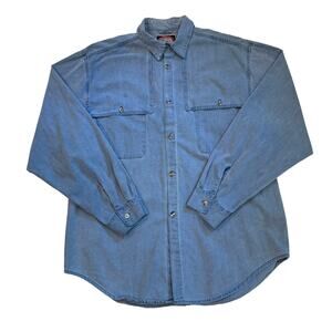 Vtg Austrialian Outback Collection Shirt Mens Large Blue Yolk Pocket Western USA